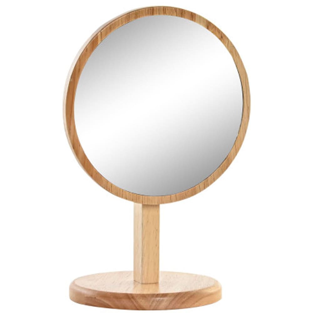 Miroir orientable sur pied en bois d'hévéa 15x12x22.5cm