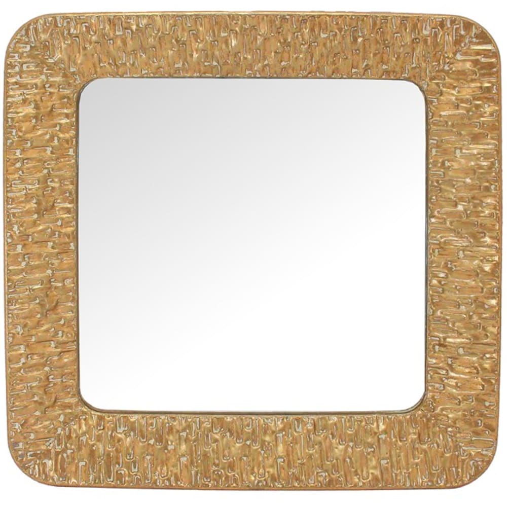 Miroir mural carré métal doré 80x6x80cm