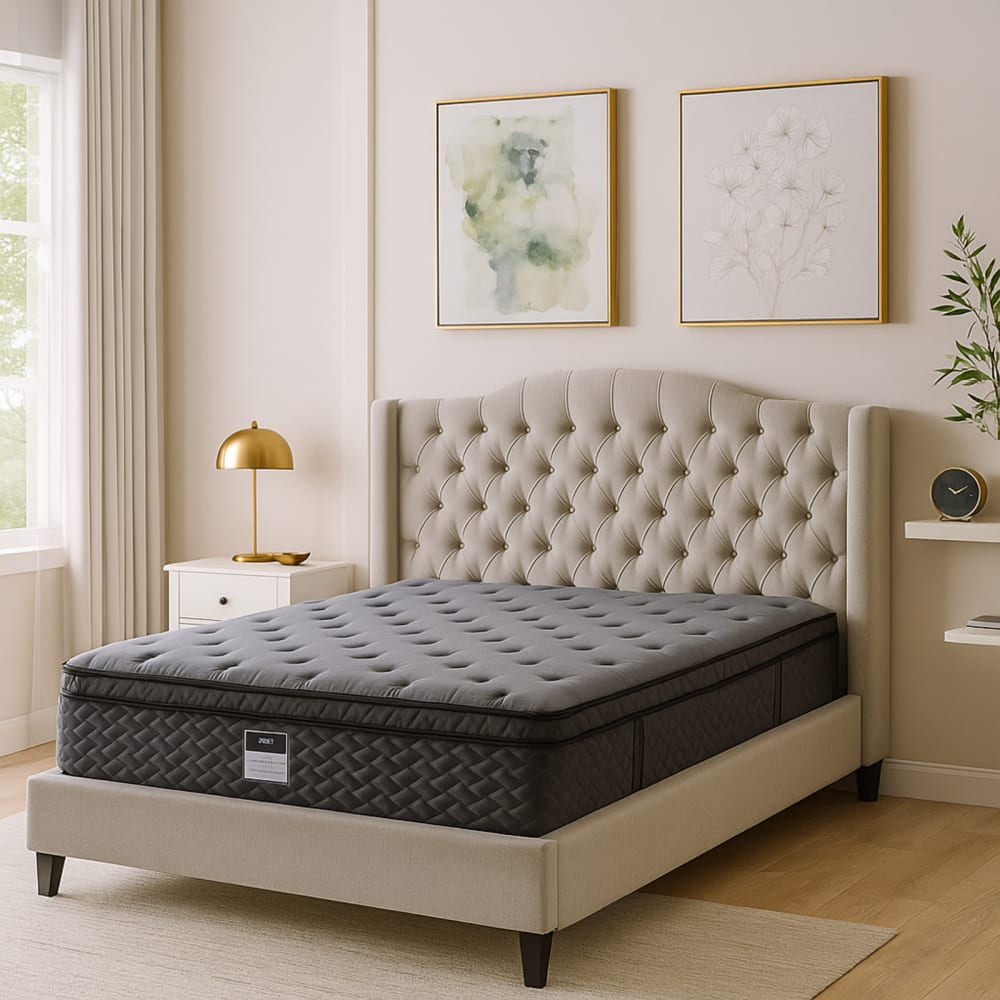 Reca Bedding Latex und Memoryschaum-Matratze, 30cm, mittelfester 160 x 200 cm Grau Stoff