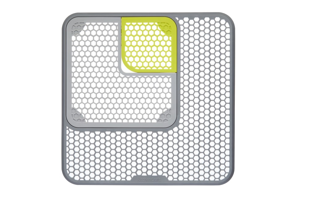 KitchenCraft Verstellbare Spülbecken-Ablaufmatte Silikon Grau Silikon-organosiloxan