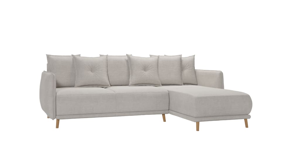 Canapé d’angle avec fonction de couchage et coffre de rangement