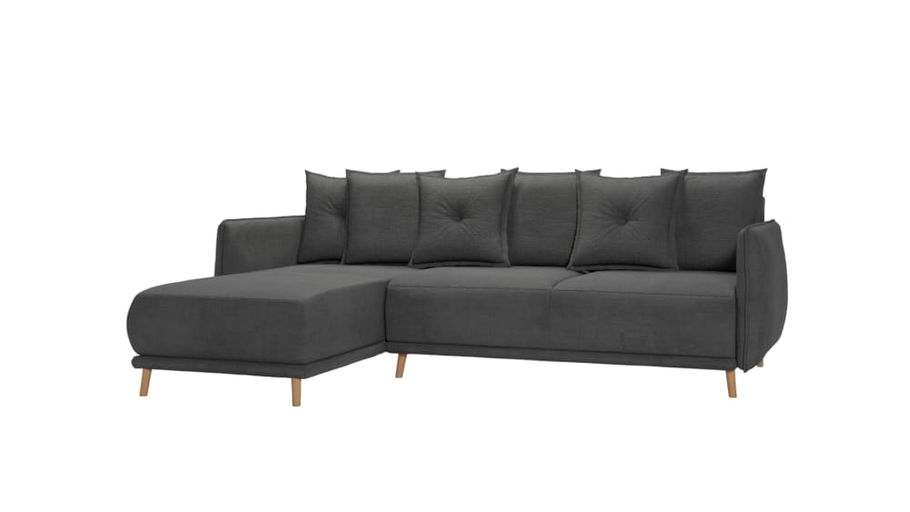 Canapé d’angle avec fonction de couchage et coffre de rangement