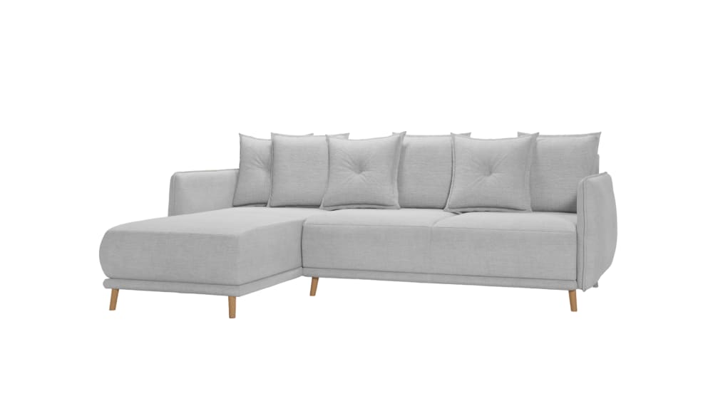 Canapé d’angle avec fonction de couchage et coffre de rangement