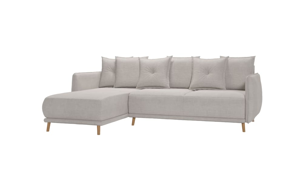Canapé d’angle avec fonction de couchage et coffre de rangement