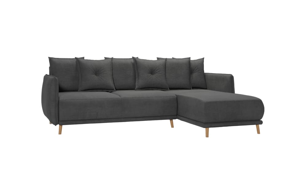 Canapé d’angle avec fonction de couchage et coffre de rangement