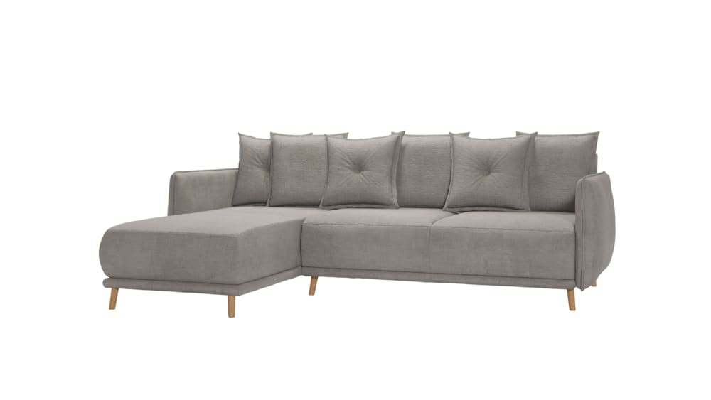 Canapé d’angle avec fonction de couchage et coffre de rangement