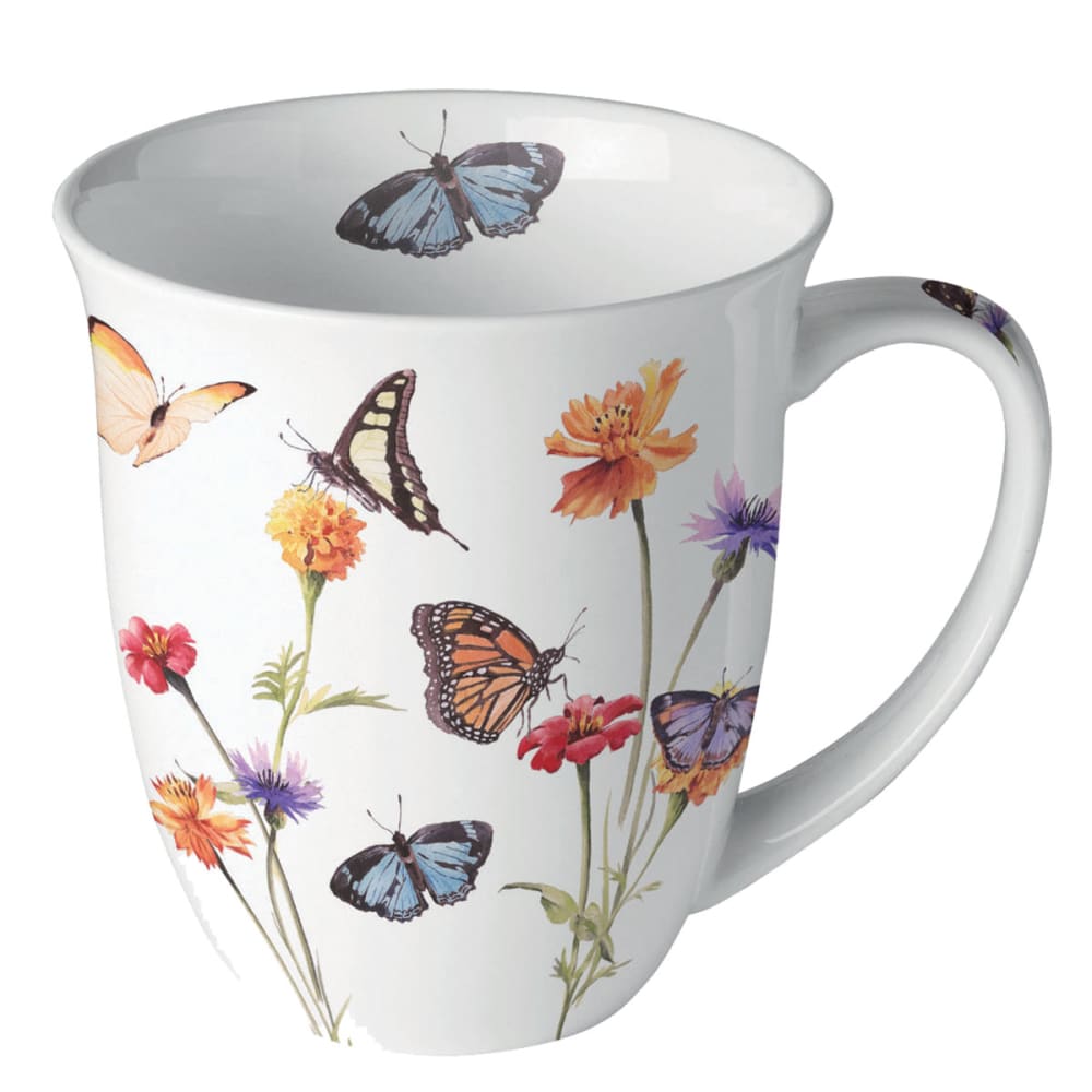 Tasse en porcelaine fine jardin des papillons Tasse en porcelaine fine jardin des papillons
