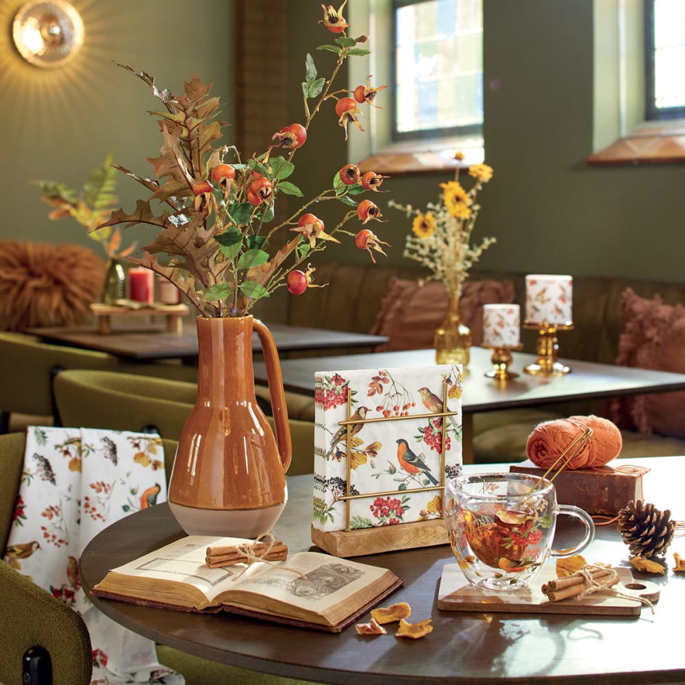 Tasse à thé en verre double paroi oiseaux d’automne 200 ml - Maisons du Monde