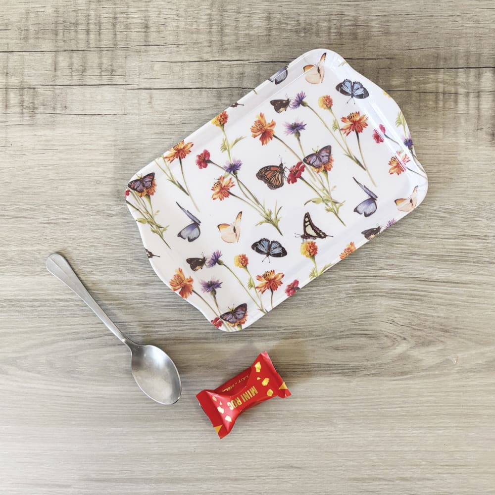 Mini plateau vide-poche rectangulaire jardin de papillons - Maisons du Monde