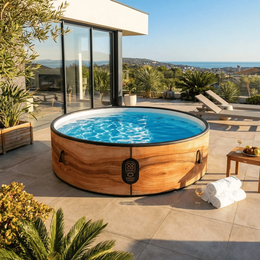 Piscine gonflable imitation bois 250cm