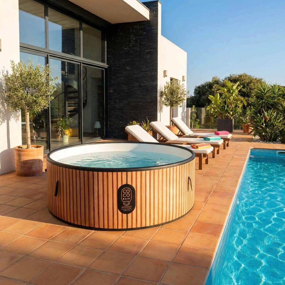 Piscine gonflable imitation bois 250cm