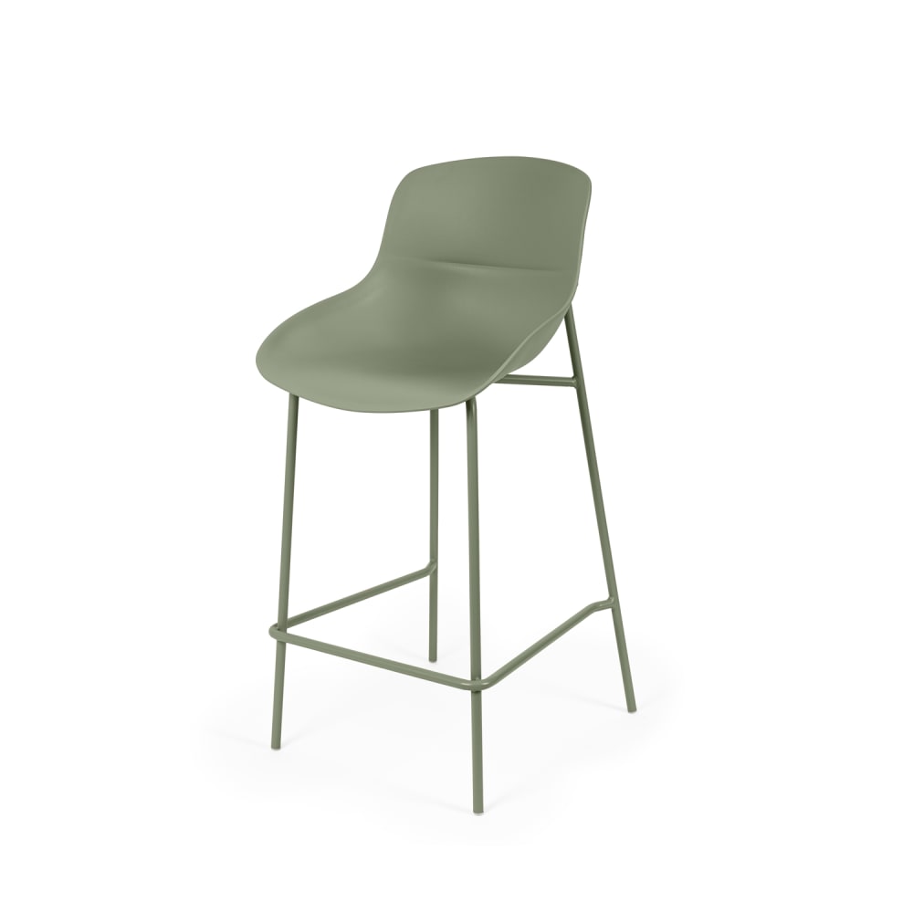 Koketto Home Polypropylen Hocker und Metallbeine grün style modern - Pp - Polypropylen
