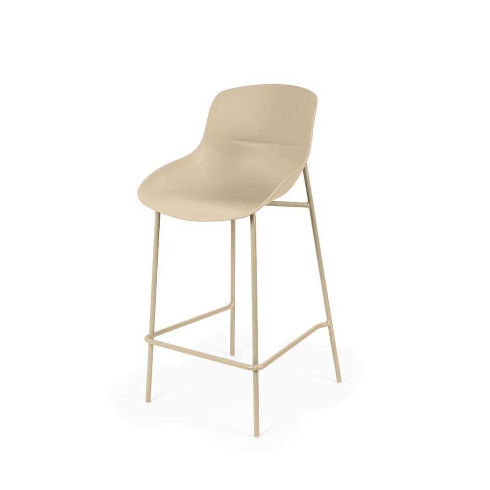 Koketto Home Polypropylen Hocker und Metallbeine beige style modern - Pp - Polypropylen