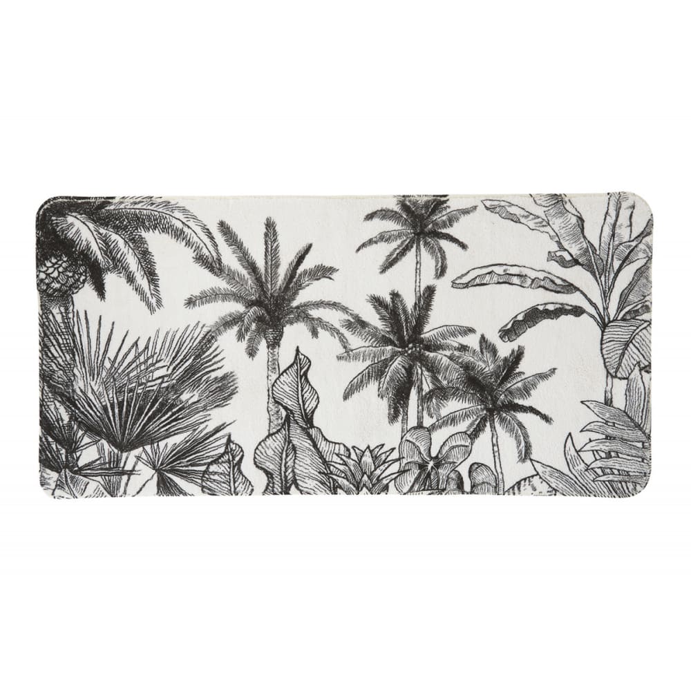 Tapis de bain antidérapant imprimé tropical 60x120cm