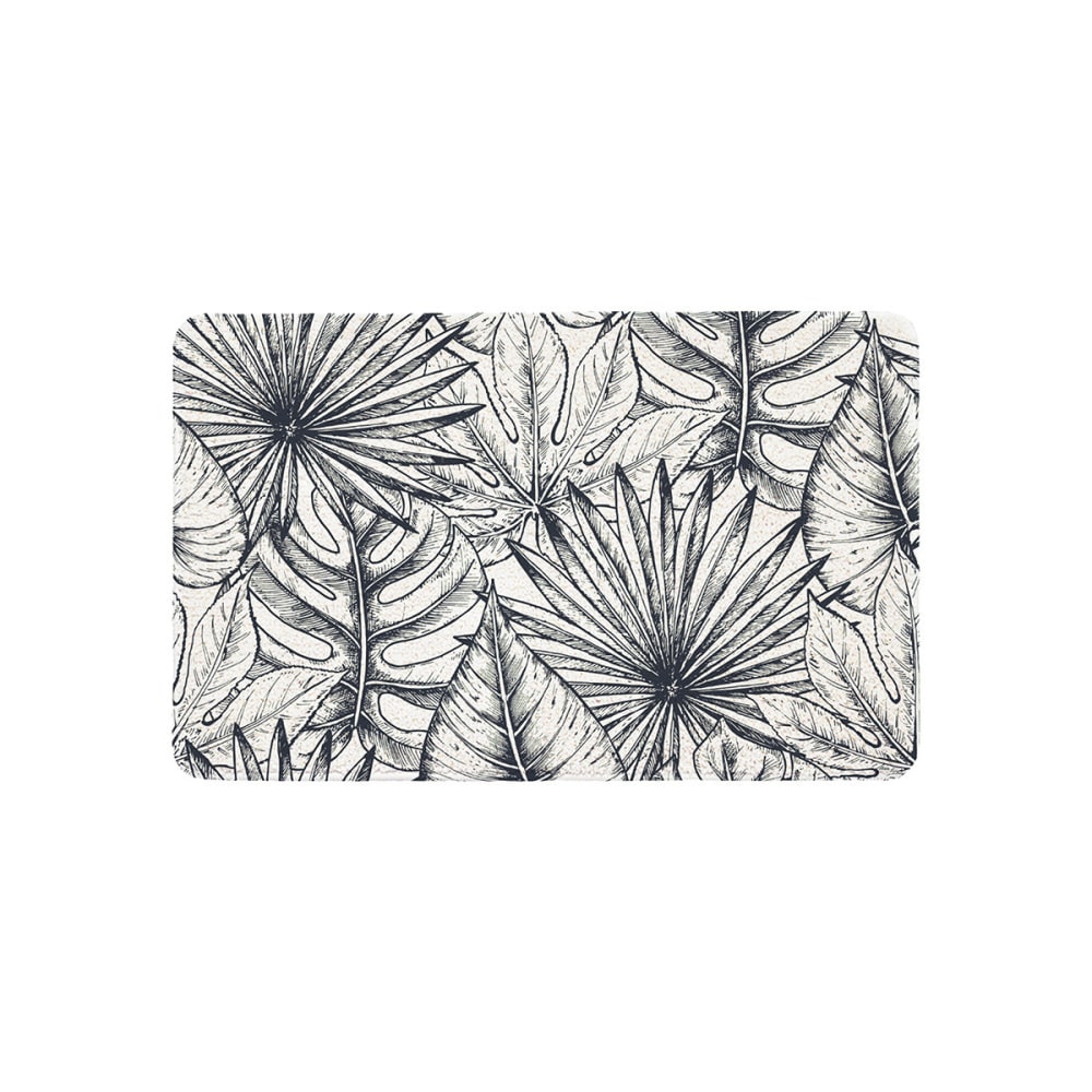 Tapis de bain antidérapant imprimé feuillage 50x80cm