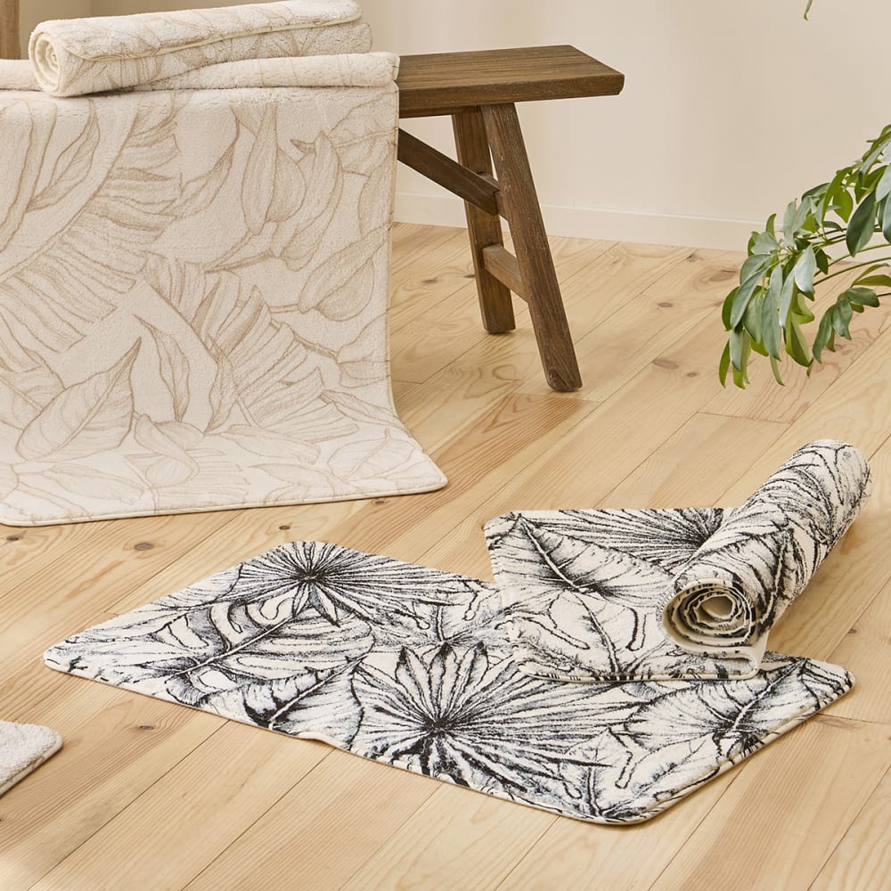 Tapis de bain antidérapant imprimé feuillage 50x80cm — vue 3