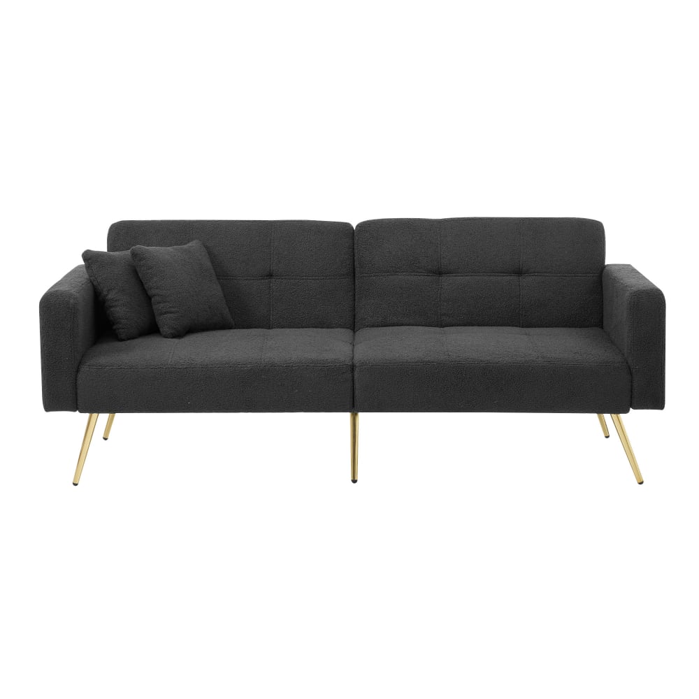 Flieks 2-Sitzer Sofa mit Lammwolloberfläche, grau style vintage - Wolle
