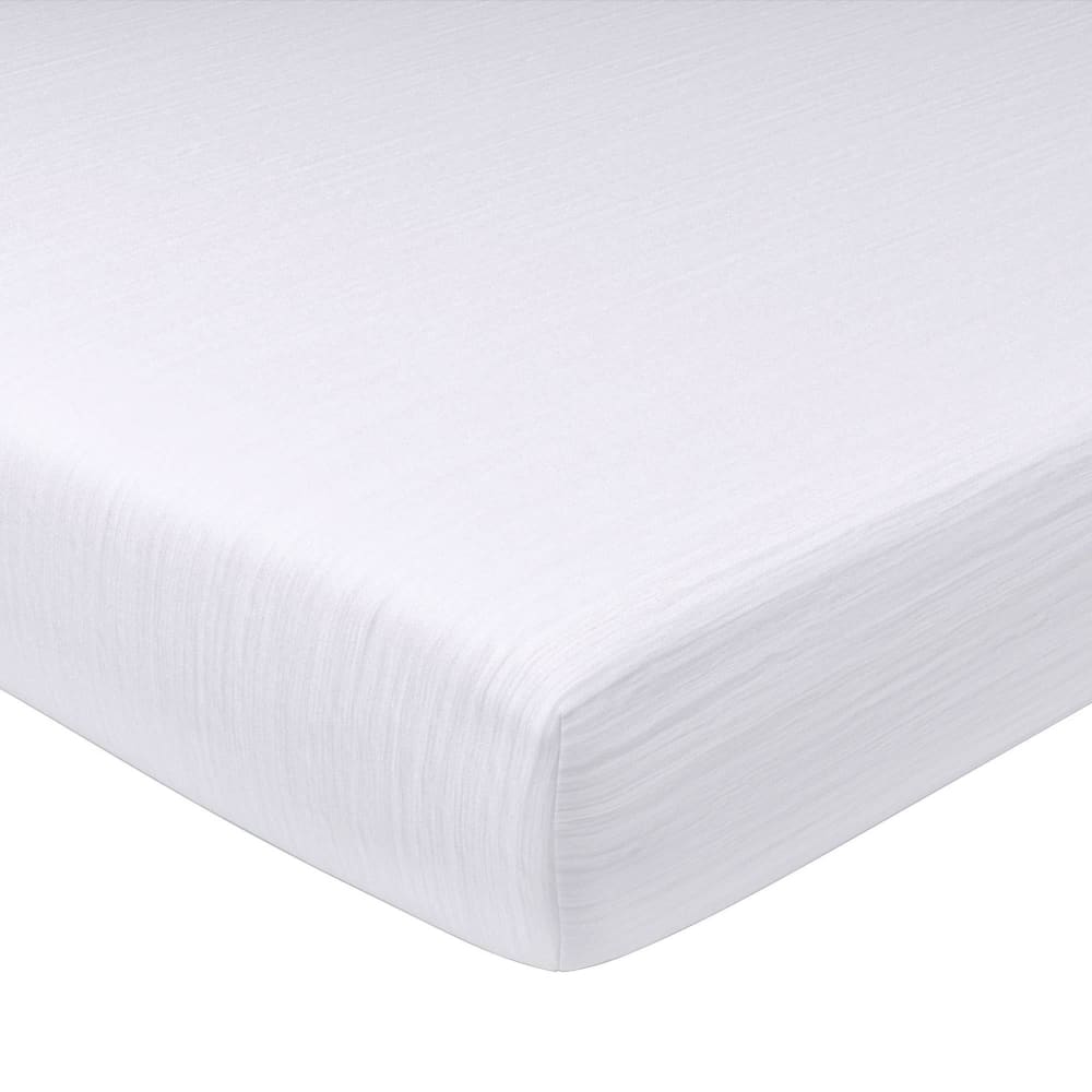 Drap-housse grand bonnet en coton blanc 90x200x32cm