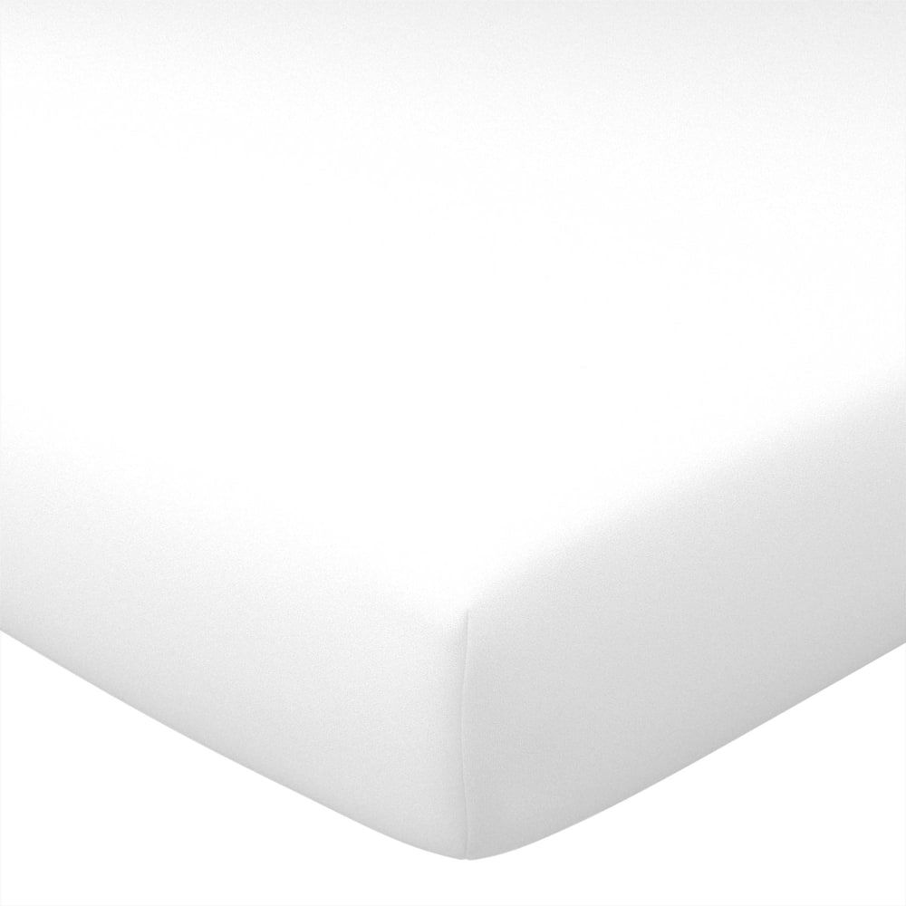 Drap-housse en coton blanc 160x200x28cm