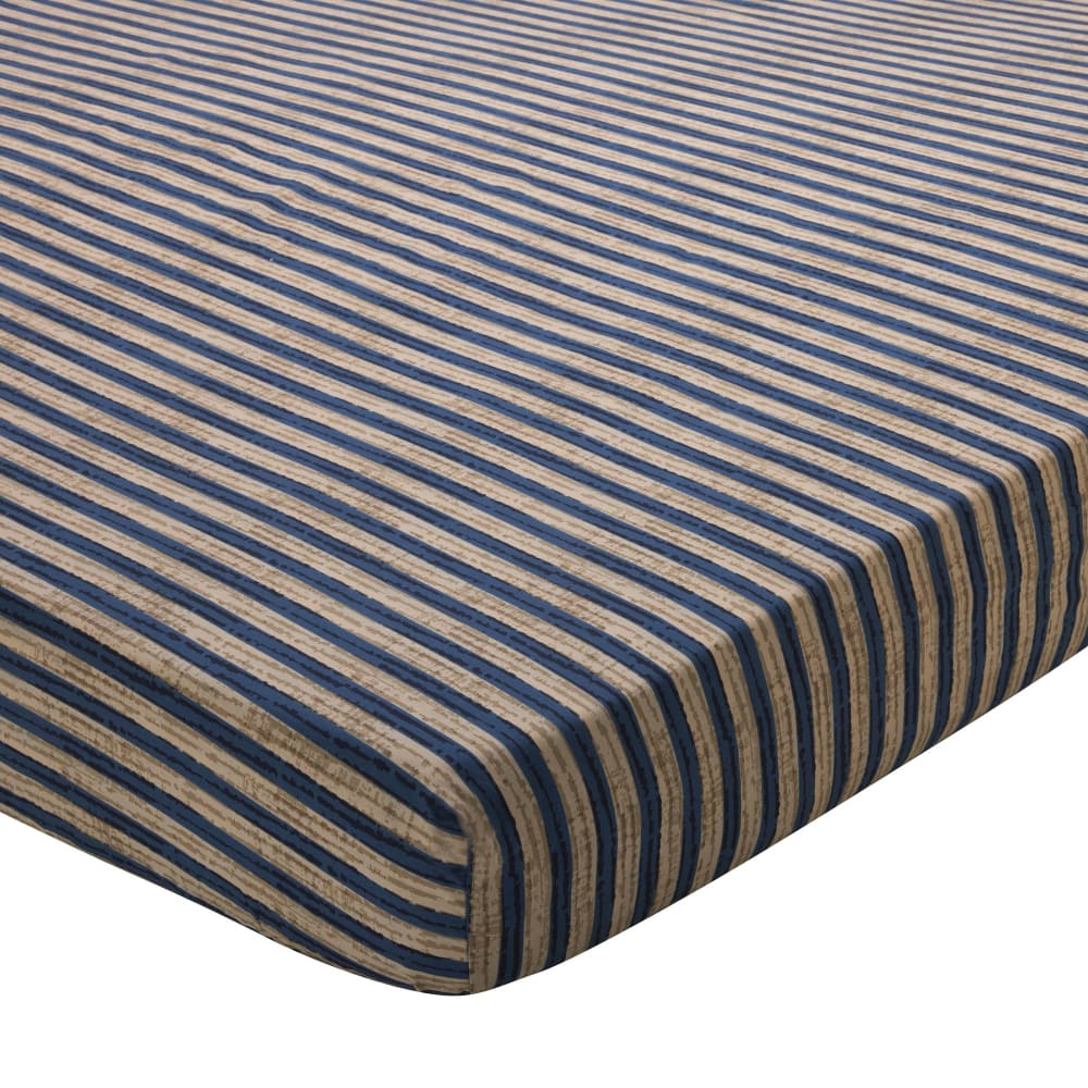 Drap-housse en coton bleu 140x190x28cm