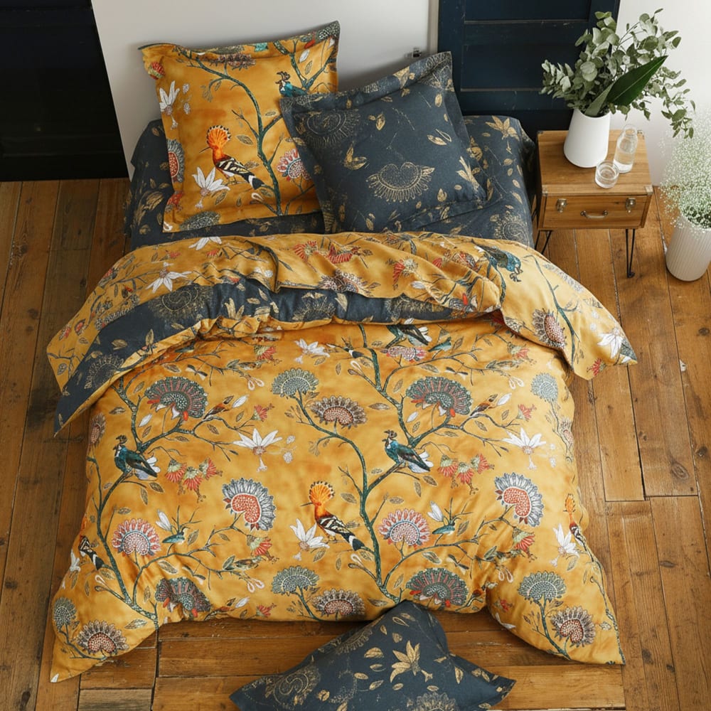 Drap-housse en coton multicolore 160x200x28cm