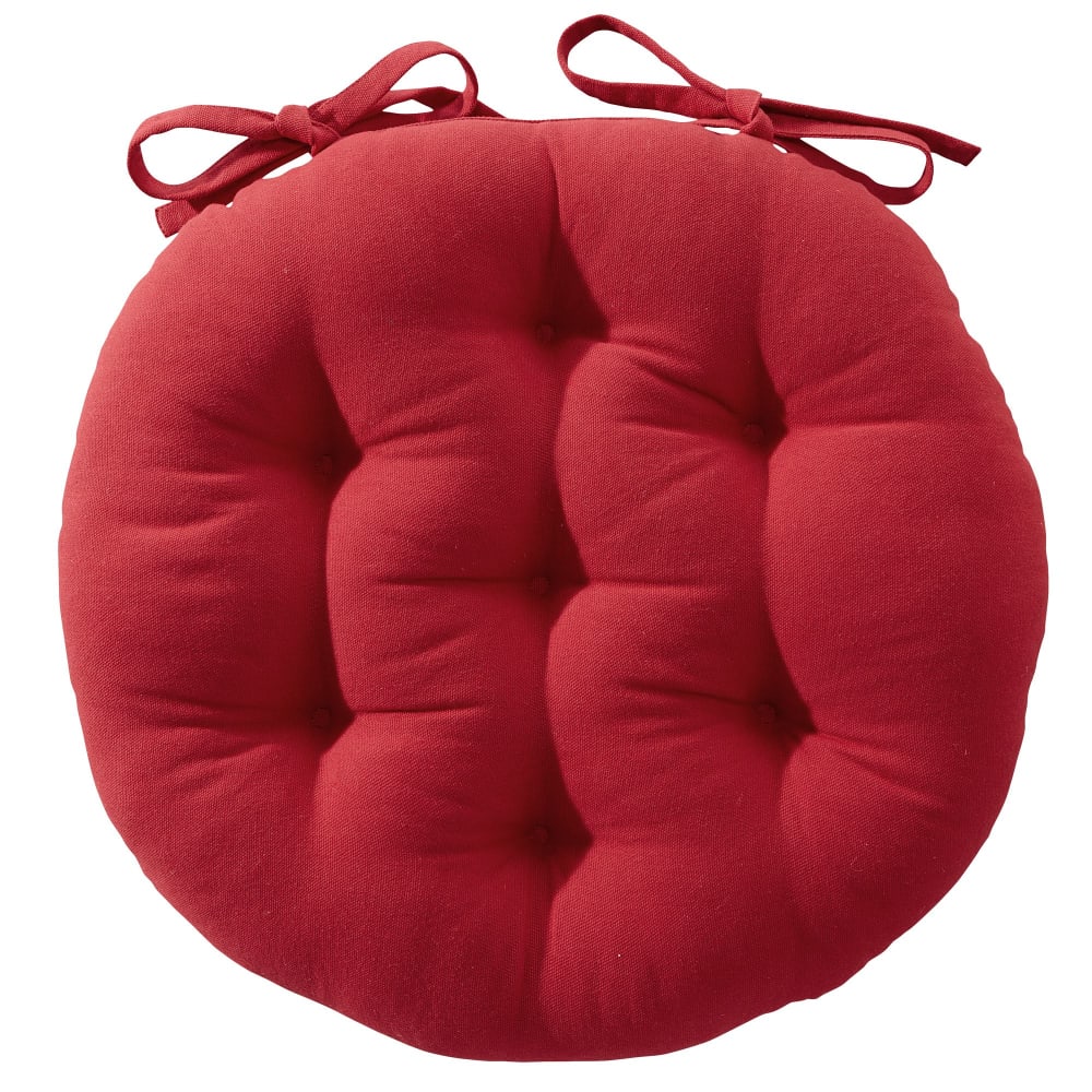 Lot de 2 Galettes en coton rouge griotte ronde