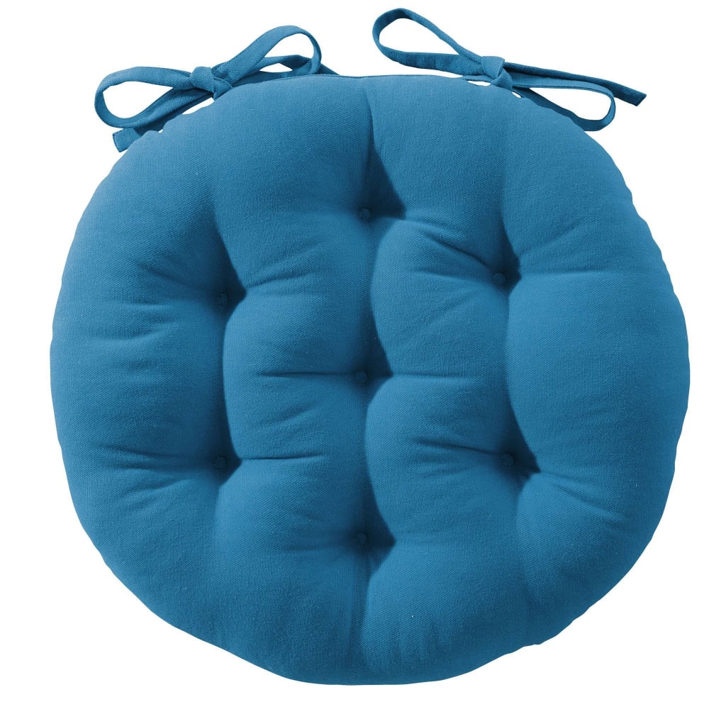 Lot de 2 Galettes en coton bleu canard ronde