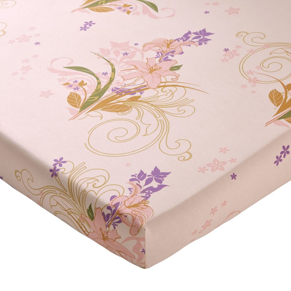 Drap-housse en coton jaune 140x190x28cm