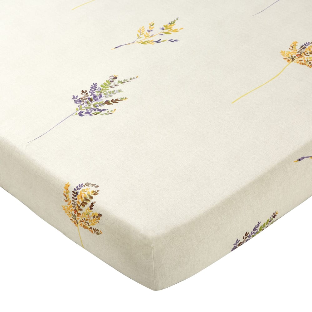 Drap-housse en coton jaune 140x190x28cm