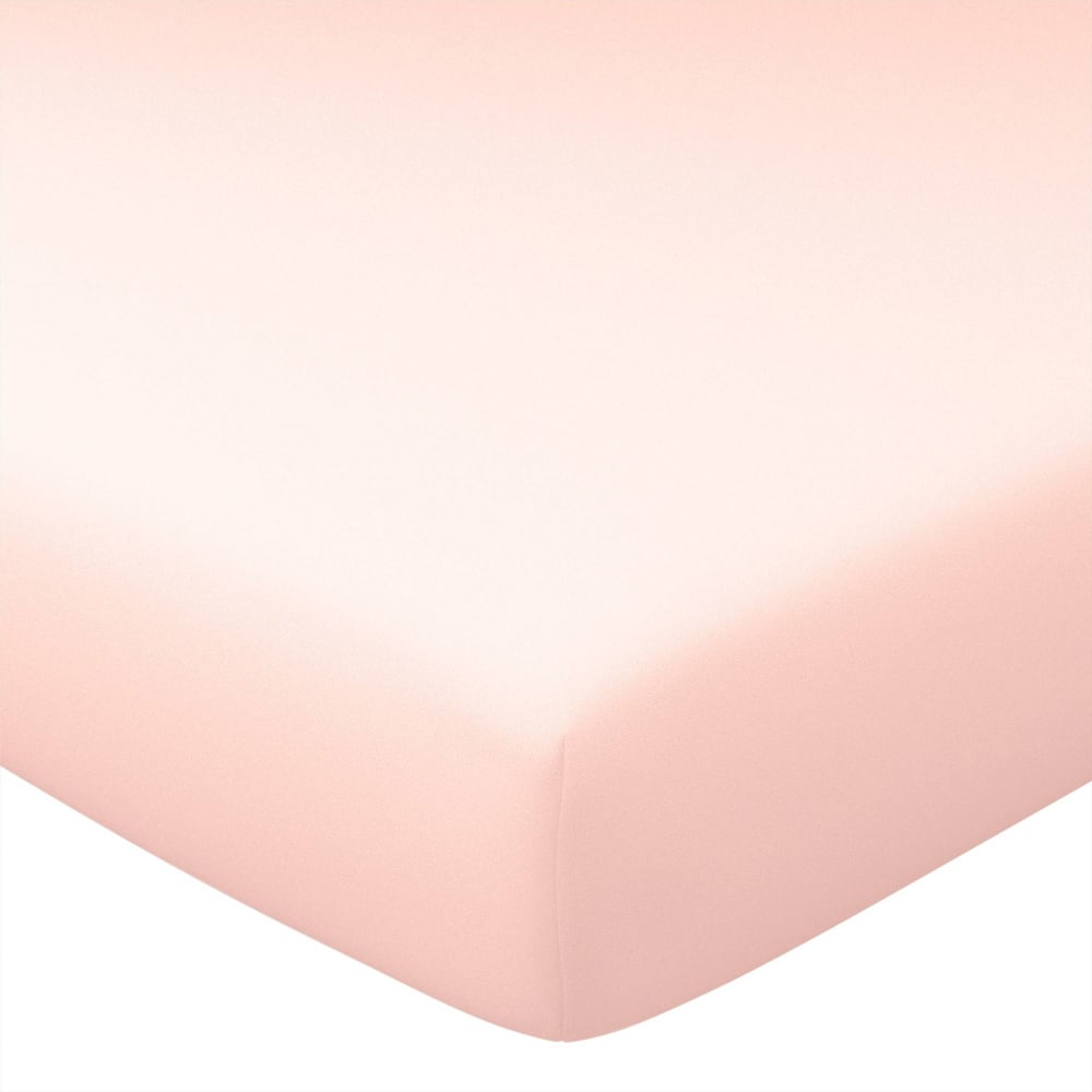 Drap-housse en coton rose thé 180x200x28cm