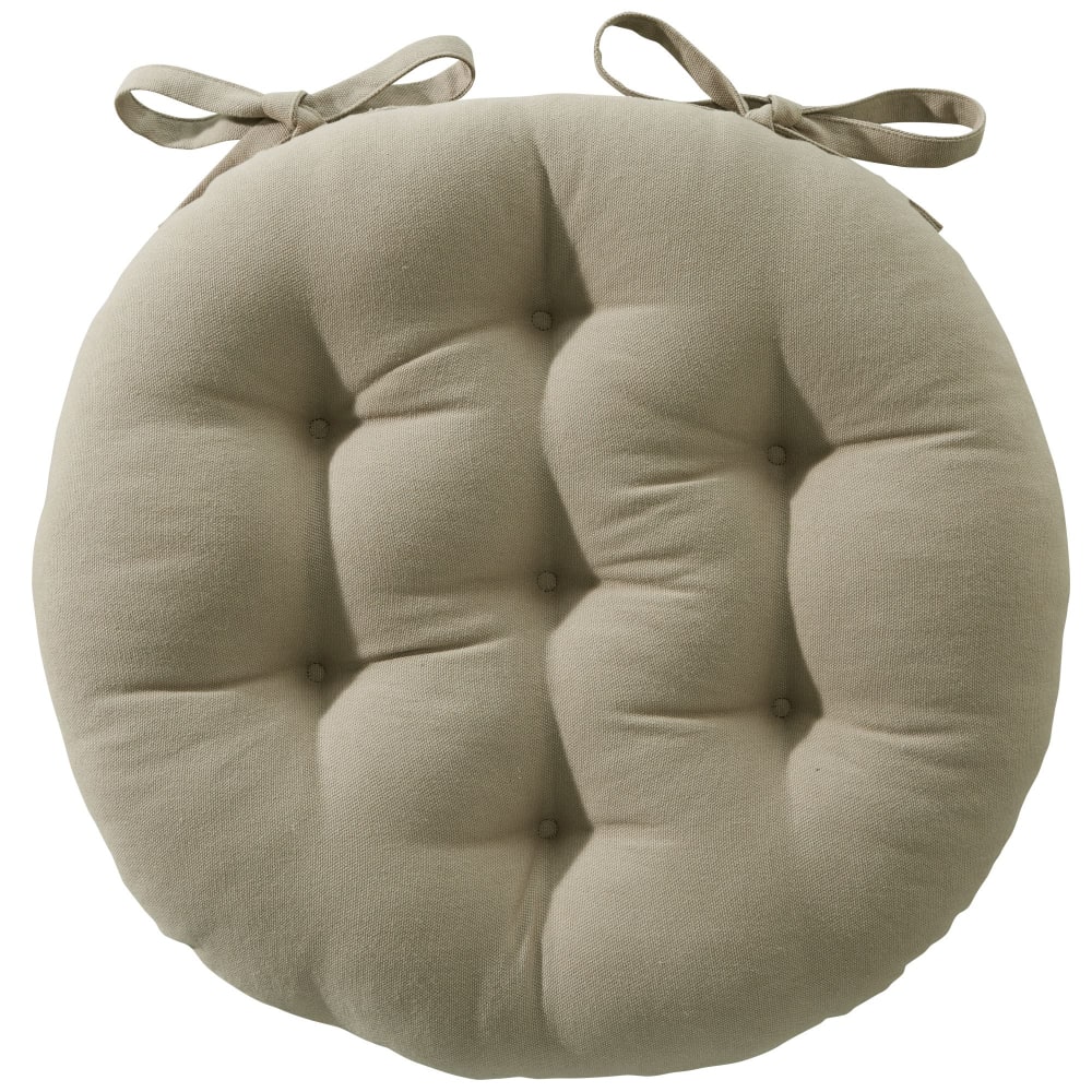 Lot de 2 Galettes en coton marron taupe ronde