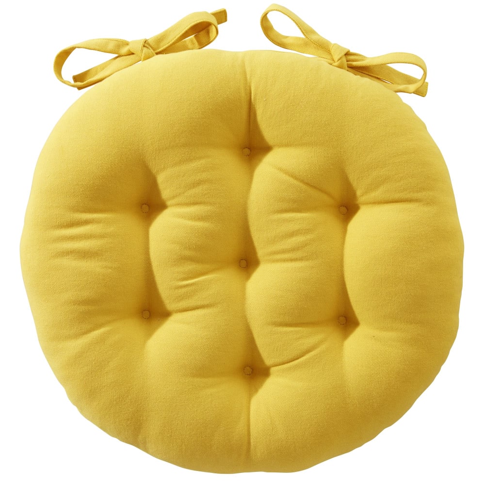 Lot de 2 Galettes en coton jaune ronde