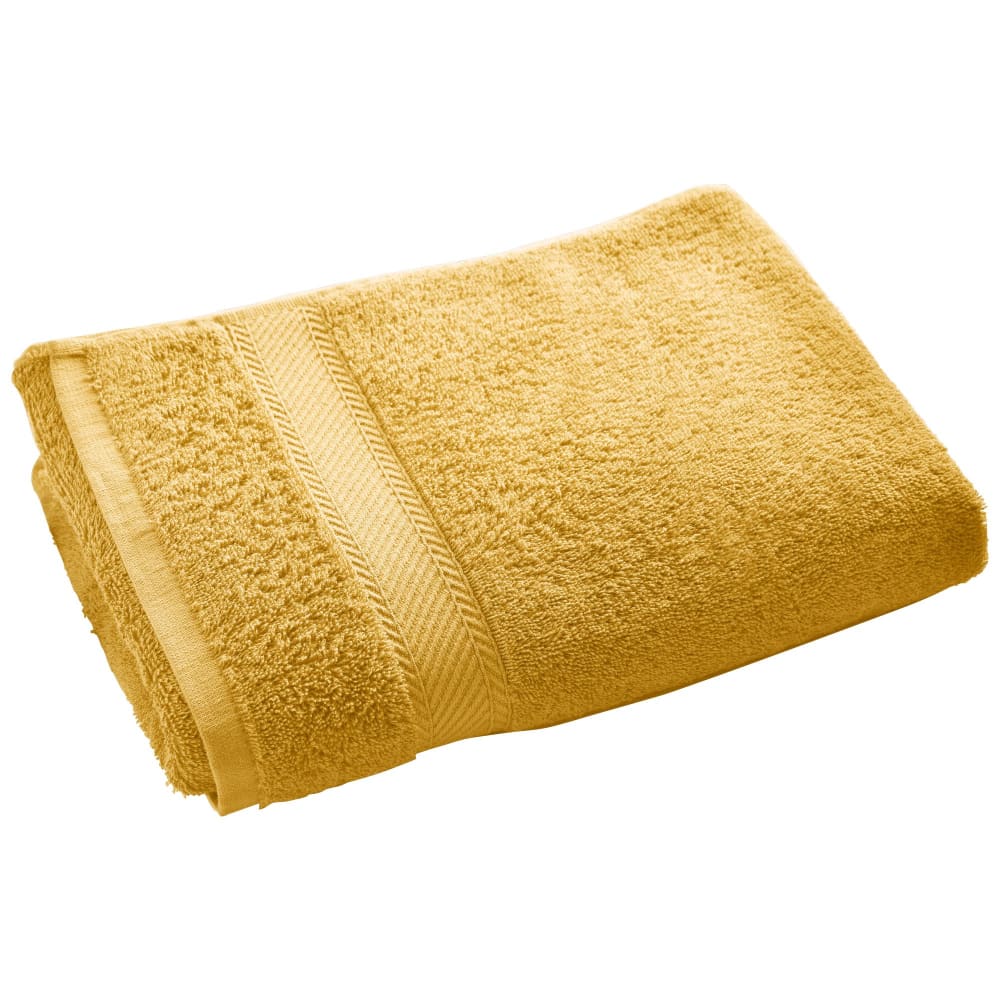 Drap de bain en coton jaune miel 100x150cm