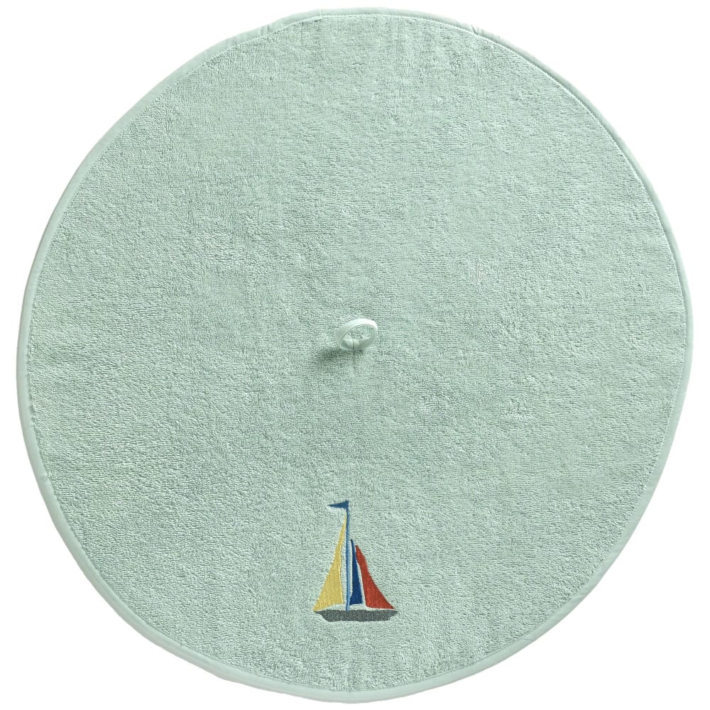Essuie-mains en coton 380 g/m² vert d'eau rond
