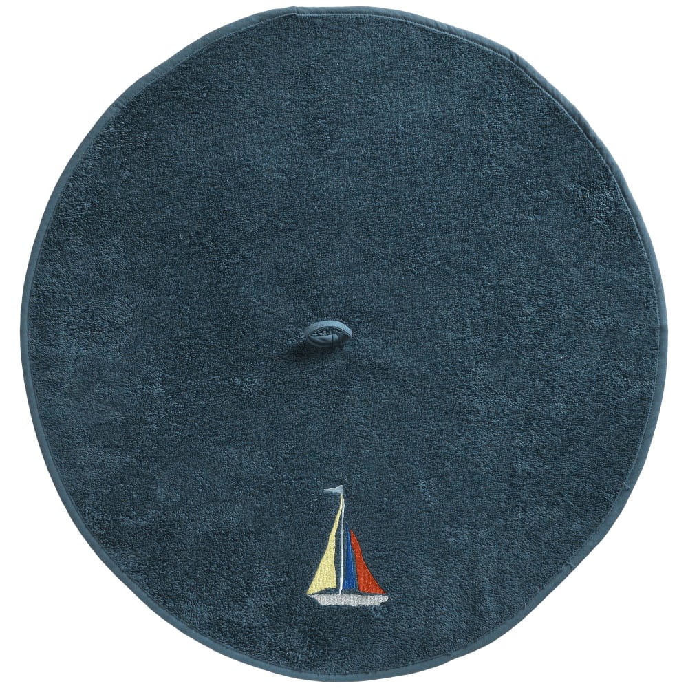 Essuie-mains en coton 380 g/m² bleu marine rond