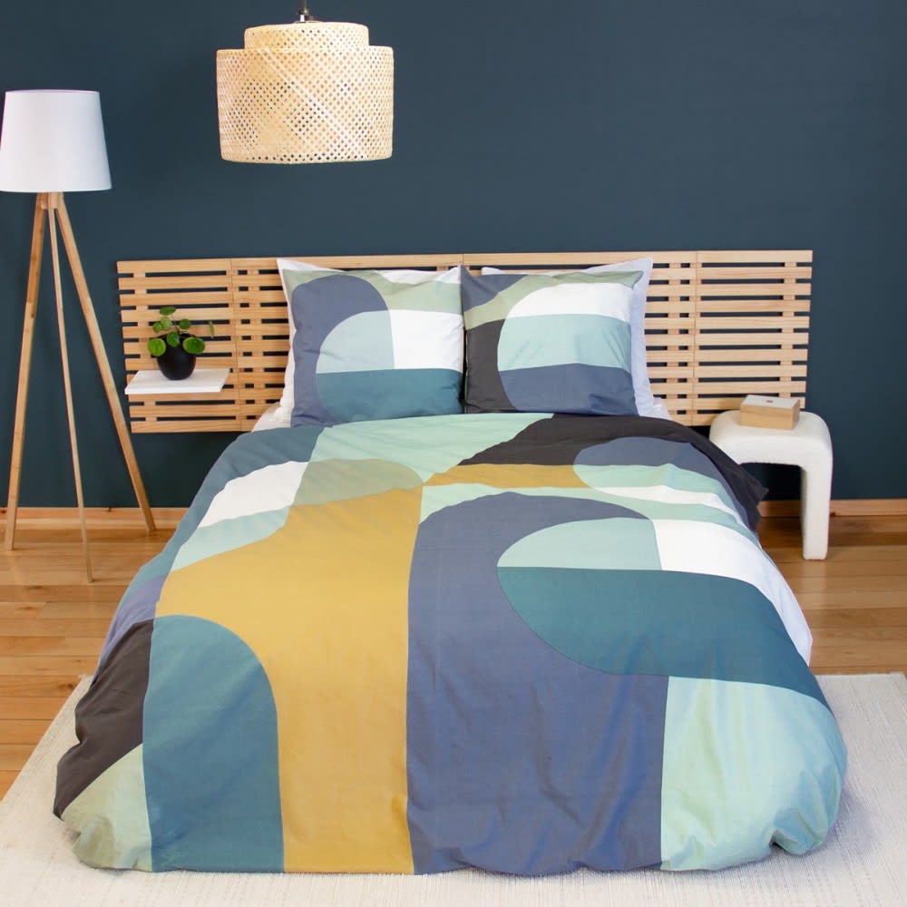 Parure de couette 100% coton 57 fils imprimée 240x220cm 2 taies