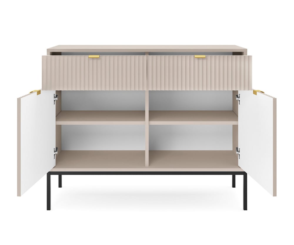 Kommode mit Türen & Schubladen aus MDF, Kaschmir /