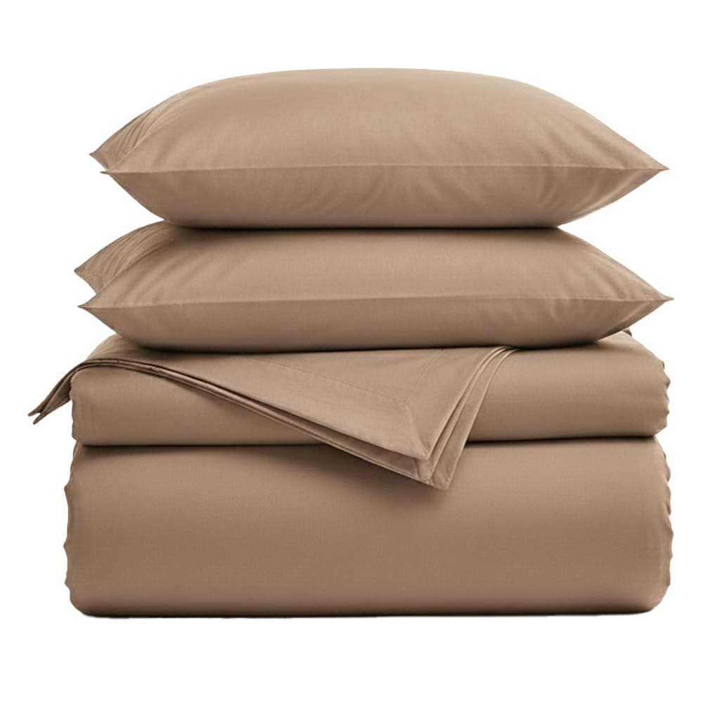 Housse de couette en coton beige 200x200cm — vue 4