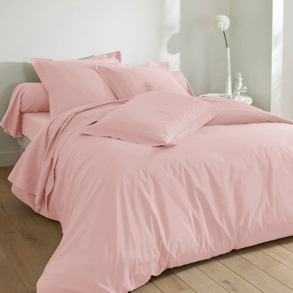 Housse de couette en coton rose thé 200x200cm