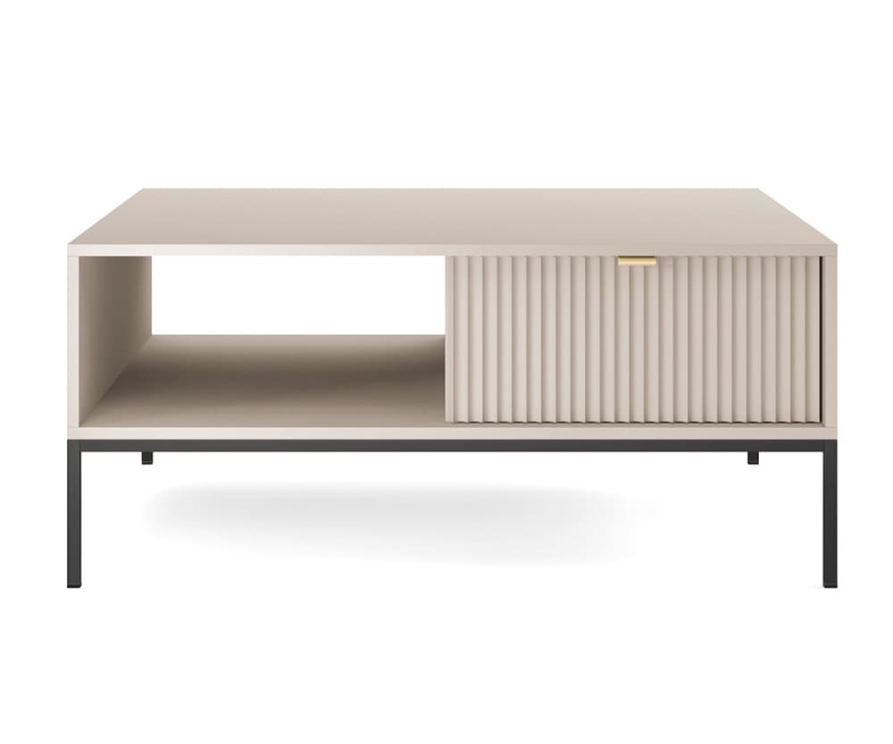 Couchtisch aus Holz, 104x68x46cm, Kaschmir / Schwarz - Maisons Du