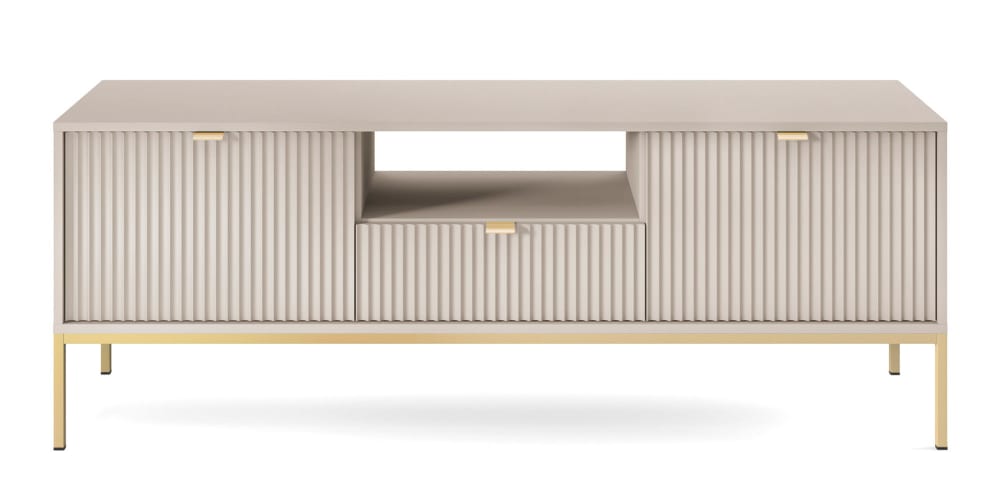 Lowboard mit 2 Türen & 1 Schublade, Kaschmir / Gold, 154x39x56cm