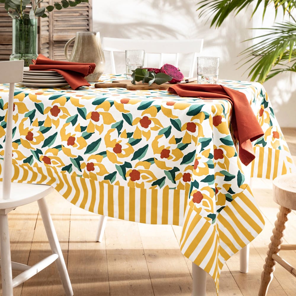 Nappe en coton jaune