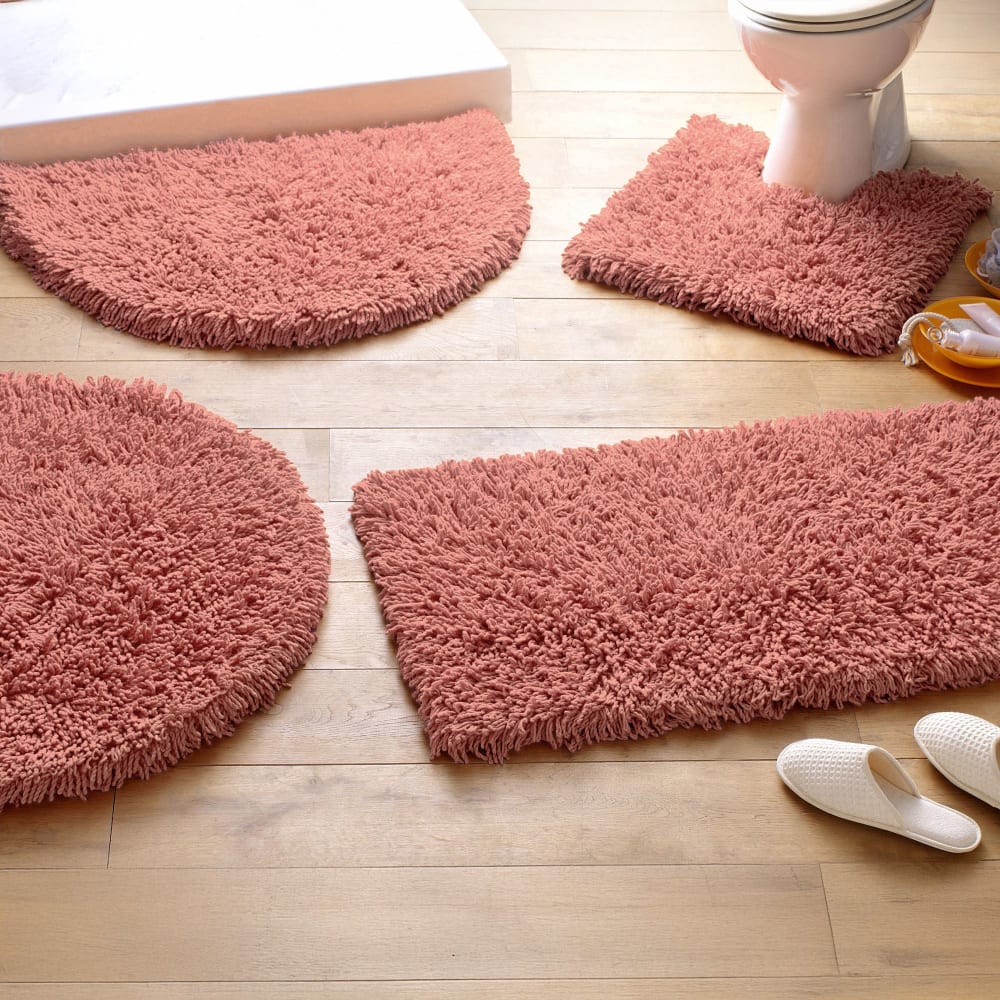 Tapis 1/2 lune en coton rose terracotta 55x85cm — vue 3