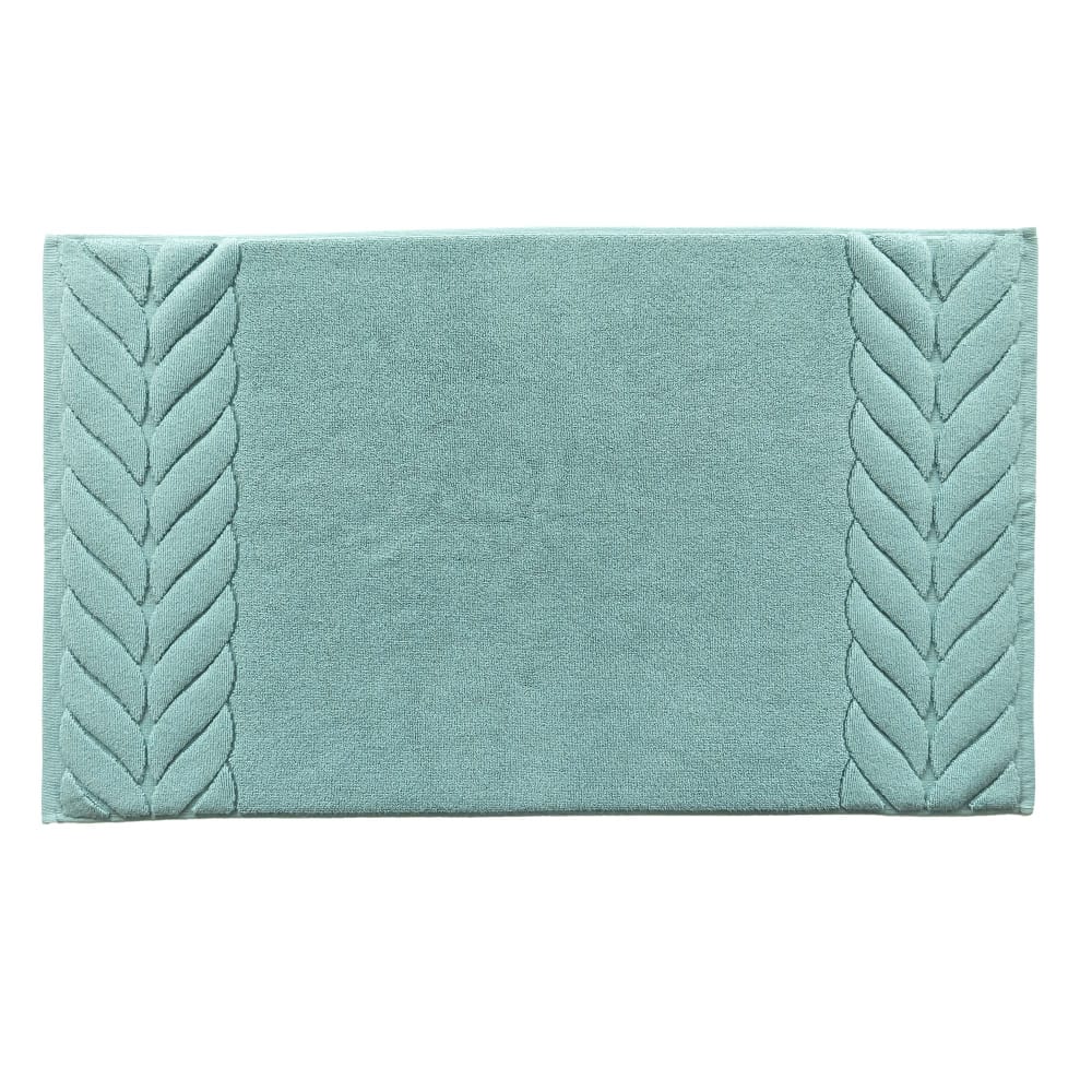 Tapis de bain en coton 1220 g/m² bleu céladon 50x80cm