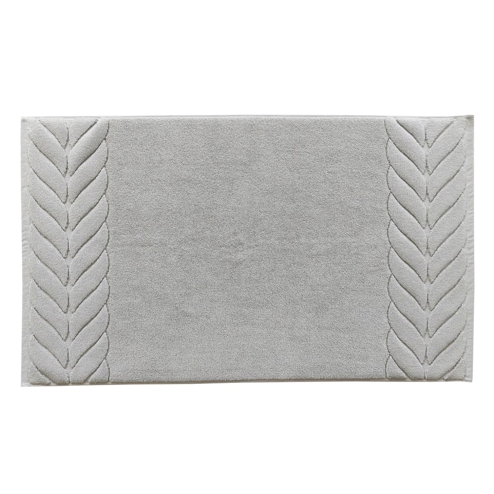 Tapis de bain en coton 1220 g/m² gris perle 50x80cm