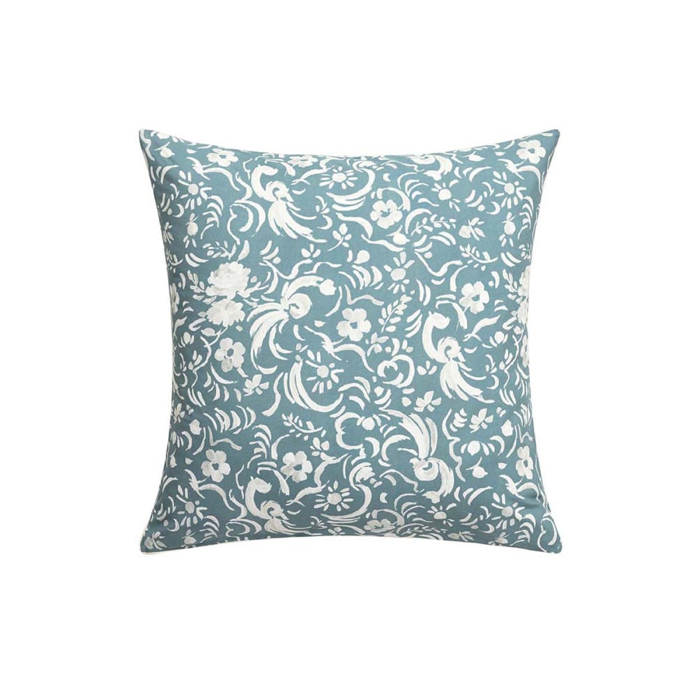 Taie d'oreiller en percale de coton bleu 65x65cm