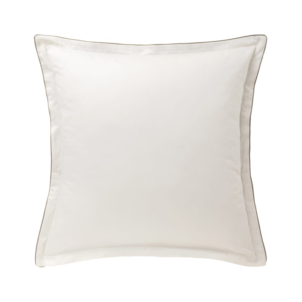 Taie d'oreiller en satin de coton beige 65x65