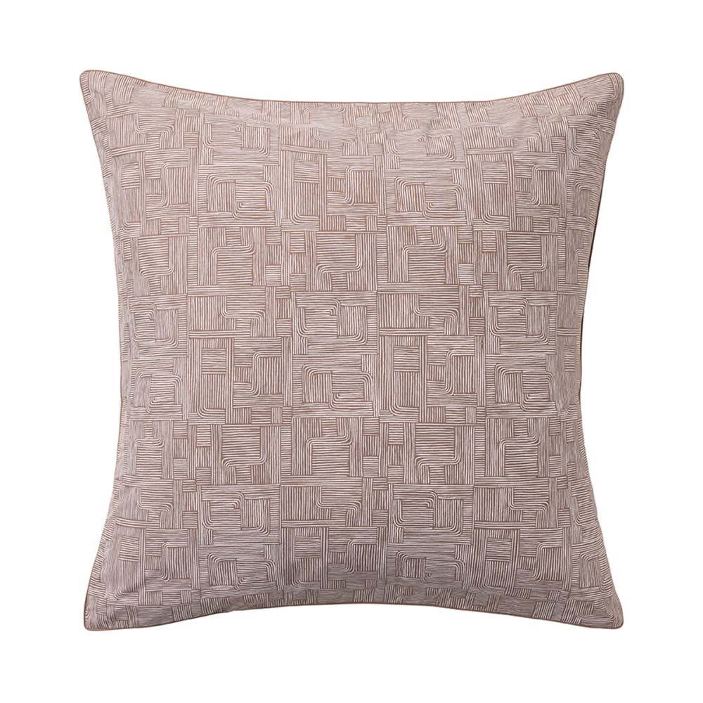 Taie d'oreiller en percale de coton beige 65 x 65 cm