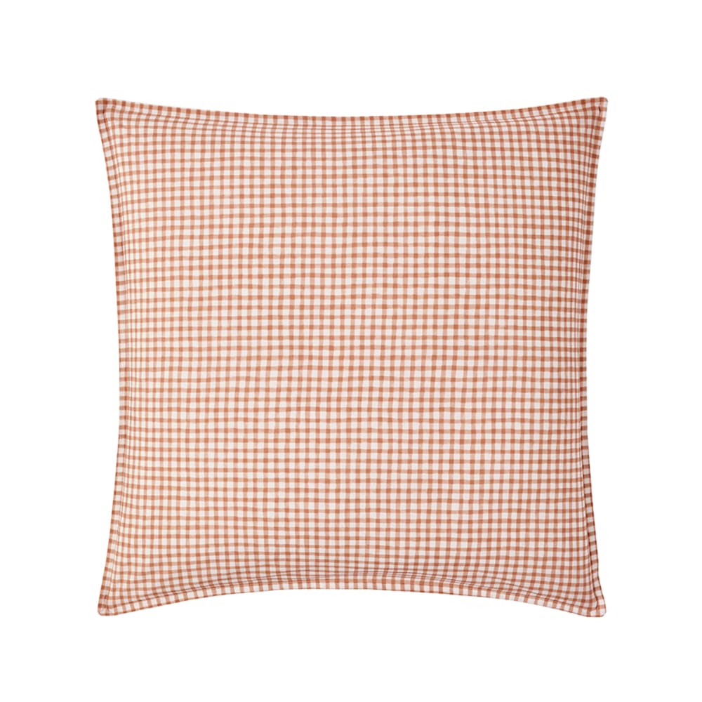 Taie d'oreiller en percale de coton beige 65 x 65 cm