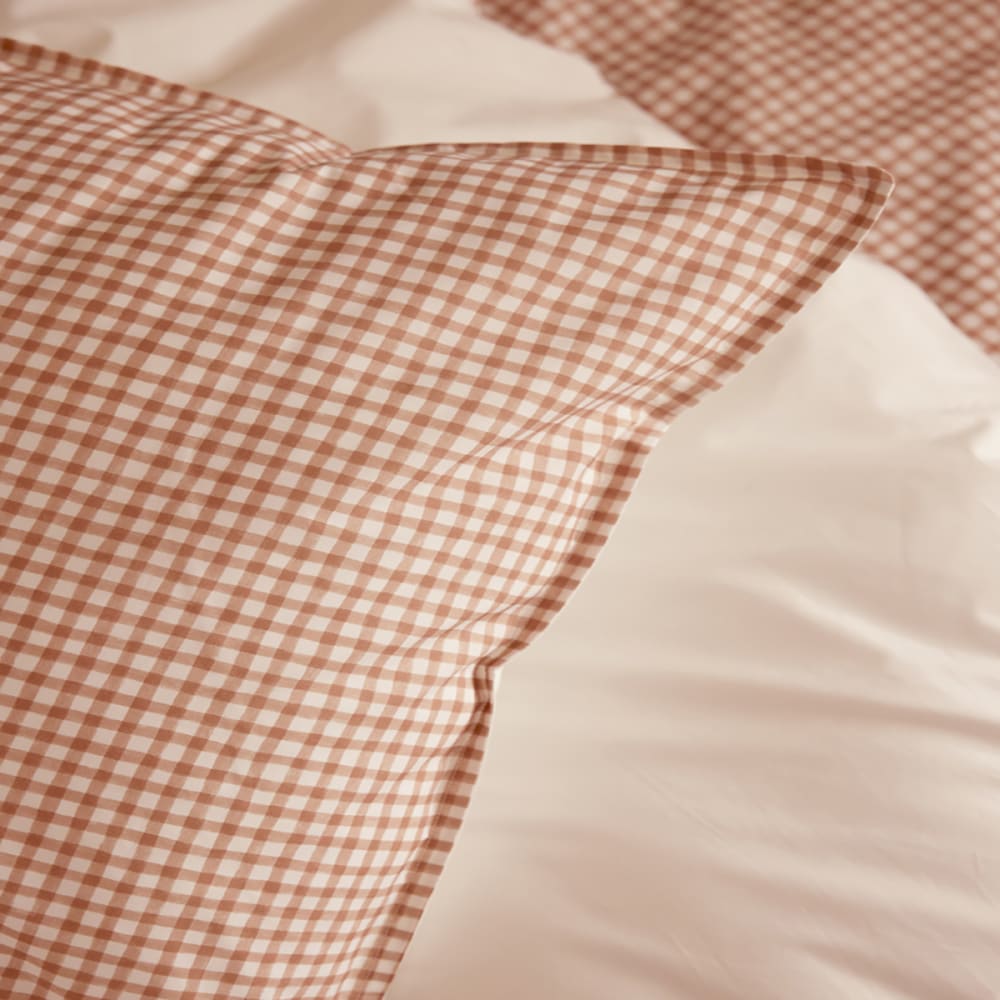 Taie d'oreiller en percale de coton beige 65 x 65 cm — vue 4
